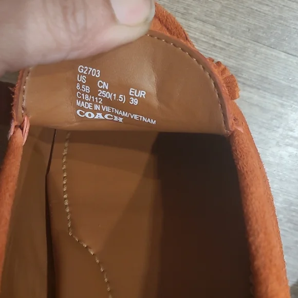 Coach Women's Vibrant Orange Moccasins - Picture 3 of 5
